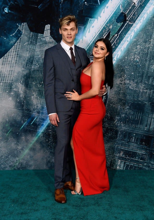 Levi Meaden and Ariel Winter at Pacific Rim Uprising premiere