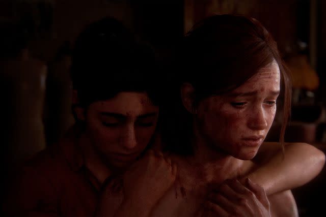 <p>Naughty Dog</p> Dina and Ellie in 'The Last of Us Part II Remastered'