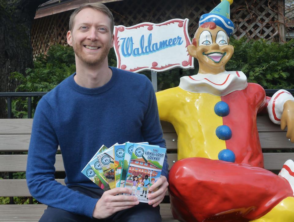 David Gorman, 32, of Richmond, Virginia, still visits Waldameer Park & Water World, where his series of children's mystery books is based.
