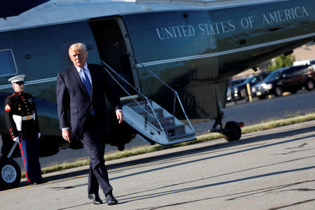 U.S. President Donald Trump walks to Air Force One in Morristown, New Jersey, U.S. September 24, 2017. REUTERS/Aaron P. Bernstein