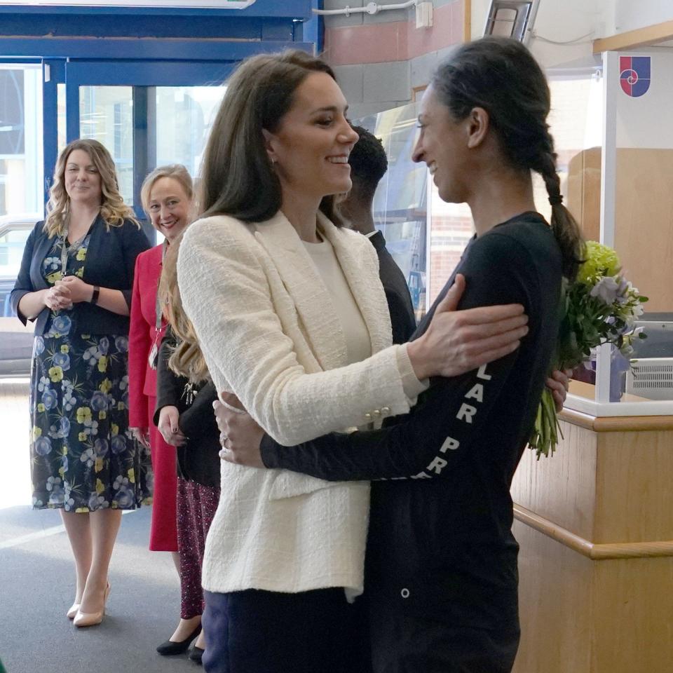 The Princess greets Capt Preet Chandi, who she described as a 'huge inspiration' - Arthur Edwards/The Sun/PA