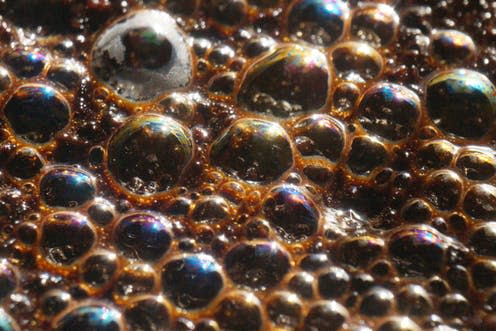 <span class="caption">Bubbles can be modelled as having a negative mass.</span> <span class="attribution"><a class="link " href="https://www.flickr.com/photos/ikewinski/37691007131/in/photolist-ZqCghx-Vsv2jA-ndKjQW-nfQB8S-VR8mVg-daA5nh-5EzkuJ-phDkuP-254KGbf-269wiEZ-f69gvA-4Z86X9-6f1HaT-phTpcw-7MTFDd-phTbXm-e3dHK-p1r3hZ-877ijm-GuF7cv-rH2vVa-phD7dP-85dCzX-bdXknv-AQ4sW-qhqULQ-8JYjxp-W3EDfM-8746Gp-dsQJEj-6oChYV-CUR1w-btJrw2-2mjfwp-p1qagc-phDh6V-pbgaiw-3hmTG-23ouFPb-9v2qQs-ULkTCA-72NbXb-2VUeTF-45y6t-aqPMuq-b1DPh2-9uYpzR-5M5jKp-aemBcy-24ADrQ" rel="nofollow noopener" target="_blank" data-ylk="slk:Mike Lewinski/Flickr;elm:context_link;itc:0;sec:content-canvas">Mike Lewinski/Flickr</a>, <a class="link " href="http://creativecommons.org/licenses/by-nd/4.0/" rel="nofollow noopener" target="_blank" data-ylk="slk:CC BY-ND;elm:context_link;itc:0;sec:content-canvas">CC BY-ND</a></span>