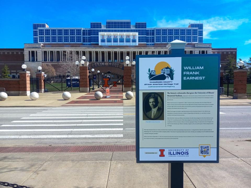 William Frank Earnest marker. Photo credit to the Champaign County African American Heritage Trail.