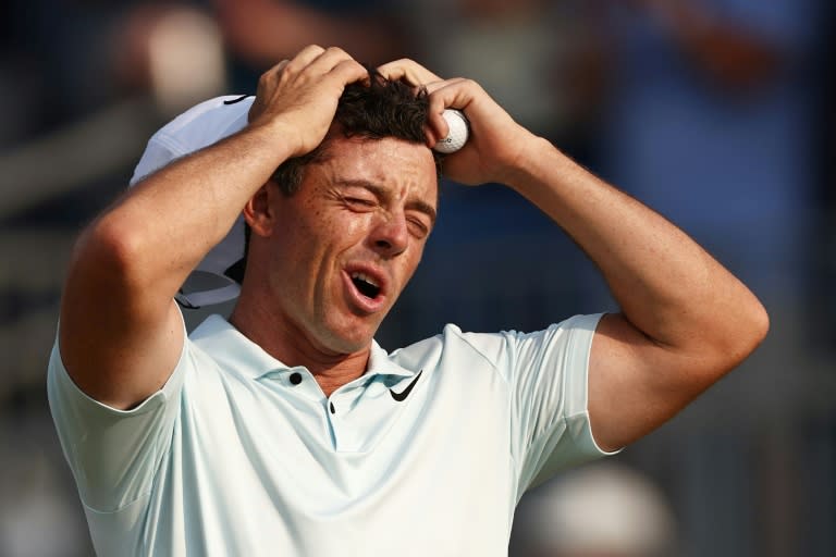 Rory McIlroy reacts after missing a four-foot par putt at the 18th hole in the final round that proved to be his margin of defeat at the US Open at Pinehurst (Jared C. Tilton)