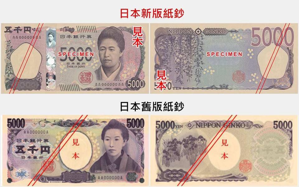 日幣五千圓新版紙鈔 圖片來源：日本財務省