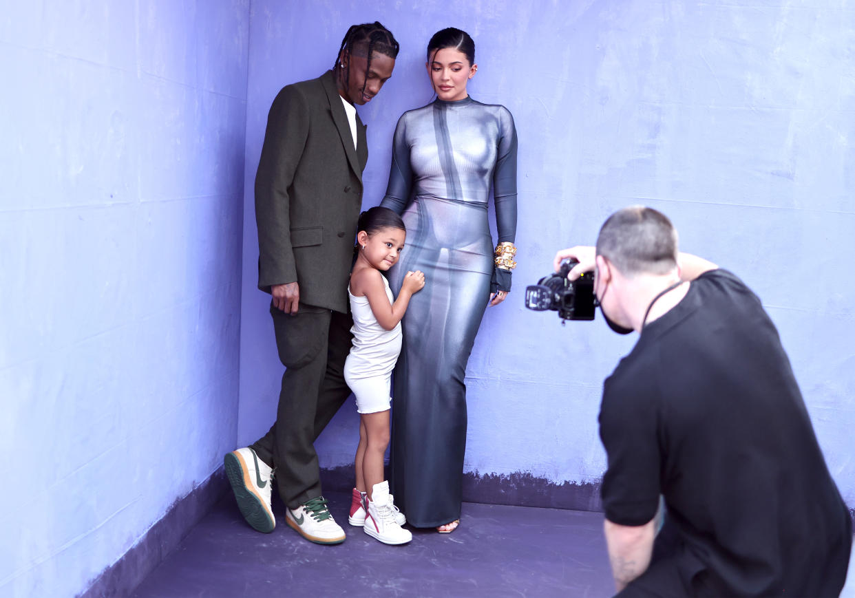 Kylie Jenner and Travis Scott took daughter Stormi Webster, four, to the 2022 Billboard Music Awards. (Photo by Matt Winkelmeyer/Getty Images for MRC)