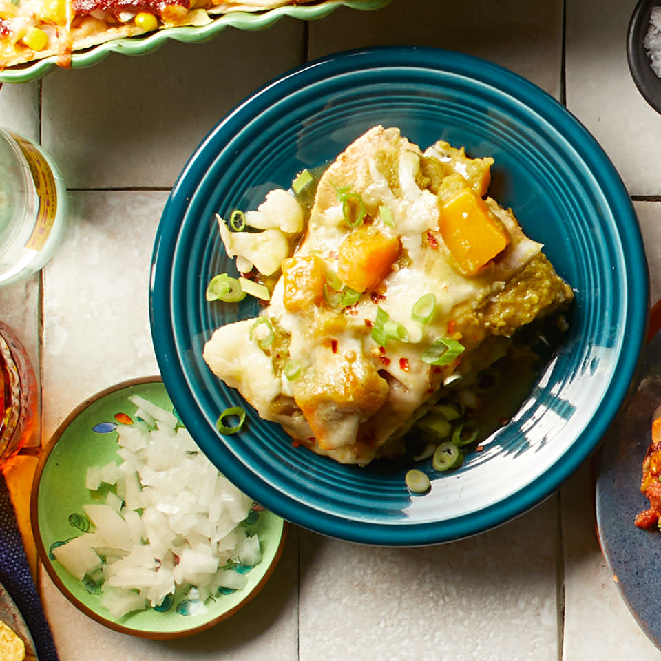 Butternut Squash & Cauliflower Enchiladas