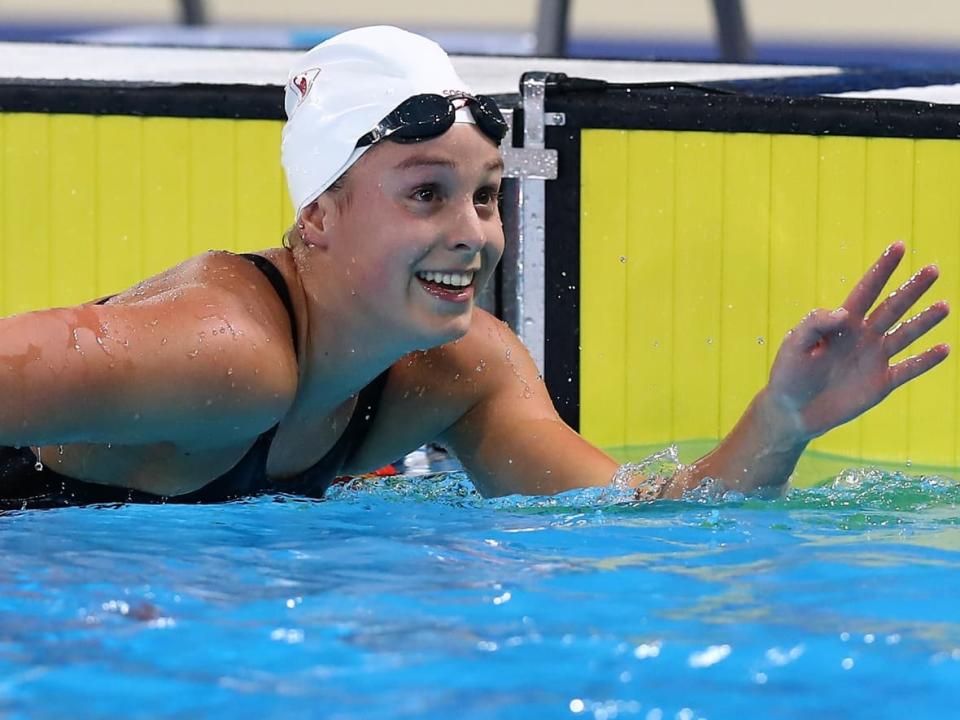 Tessa Cieplucha, pictured at the 2019 Pan American Games, won the women's 400m individual medley in the International Swimming League playoffs on Sunday with a time of 4:28.97. (Buda Mendes/Getty Images - image credit)