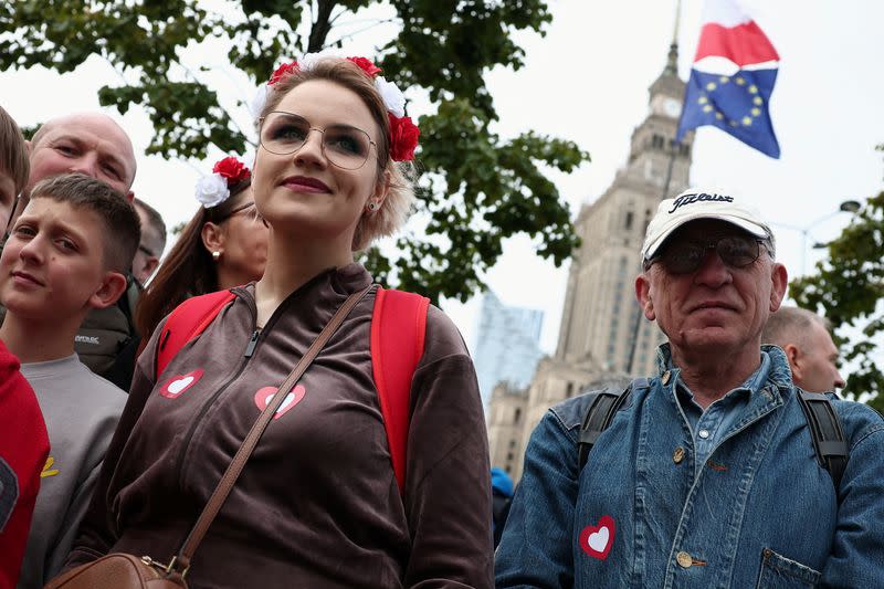 Liberal opposition holds "Marsz Miliona Serc" march in Warsaw