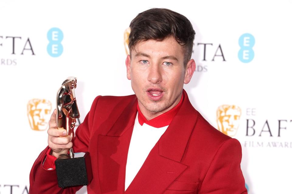 Barry Keoghan poses with his Bafta (PA Wire)