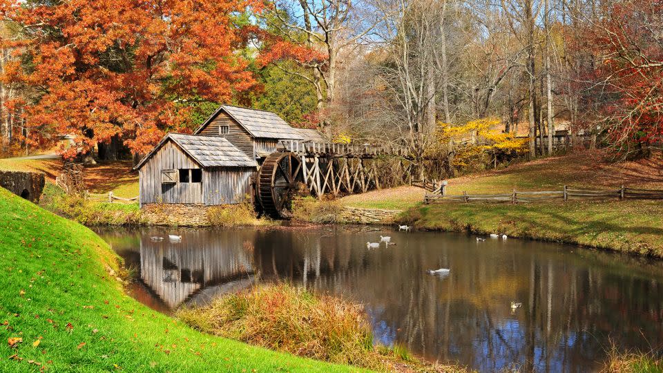 Historic Mabry Mill on the Blue Ridge Parkway in Virginia is great spot to pull over and reflect on days gone by. - LaserLens/iStockphoto/Getty Images