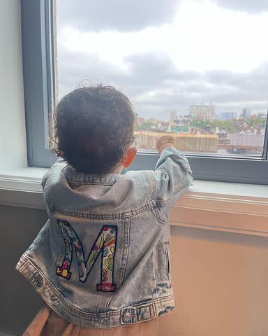 <p>Priyanka Chopra/Instagram</p> Malti Marie staring out a window and pointing