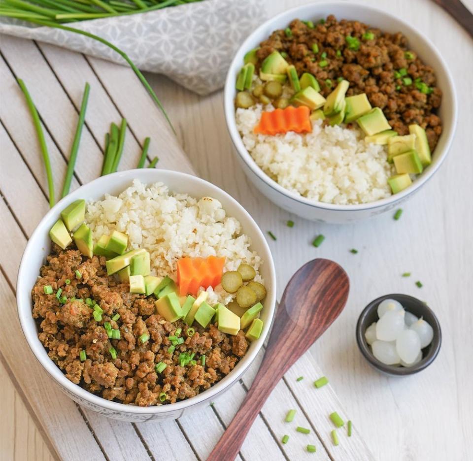 Korean Beef Cauliflower Rice Bowls