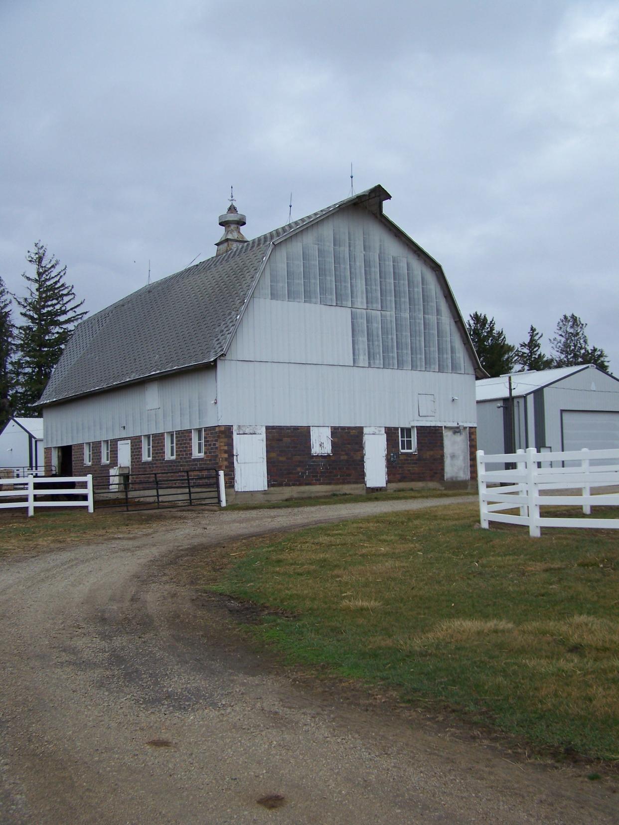 This barn built by CT Rierson in 1920 north of Radcliffe became an important site in development of the American Cream Draft Horse breed.