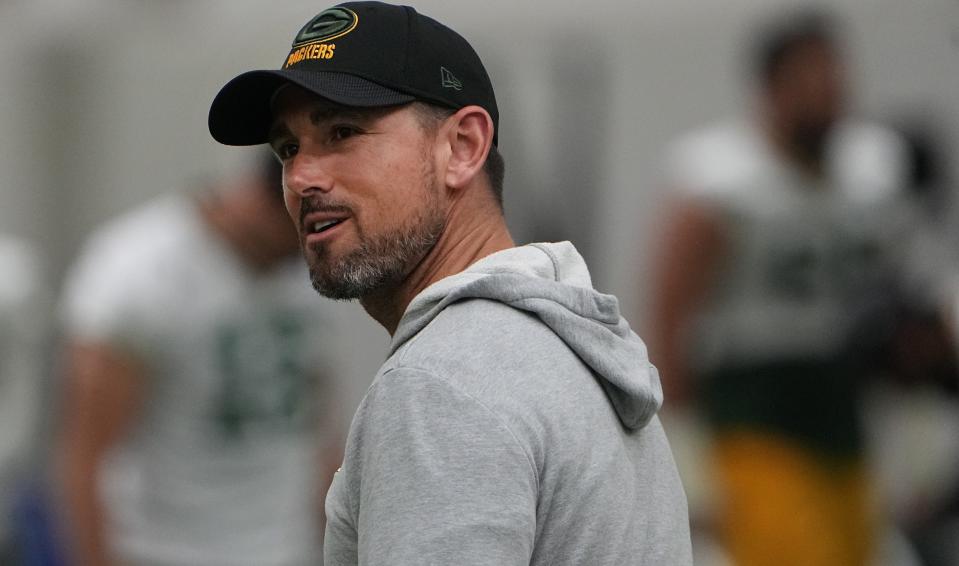 Green Bay Packers head coach Matt LaFleur is shown during organized team activities Tuesday, May 23, 2023 in Green Bay, Wis.