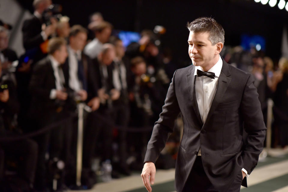 BEVERLY HILLS, CA - FEBRUARY 26:  Co-founder of Uber Travis Kalanick attends the 2017 Vanity Fair Oscar Party hosted by Graydon Carter at Wallis Annenberg Center for the Performing Arts on February 26, 2017 in Beverly Hills, California.  (Photo by Mike Coppola/VF17/Getty Images for VF)