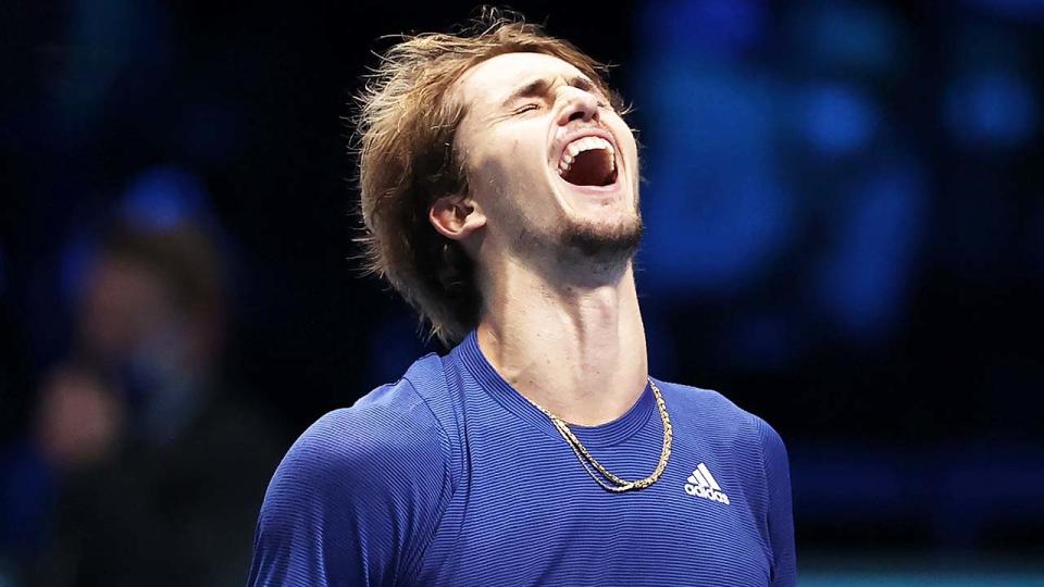 Alexander Zverev (pictured) celebrating after winning the ATP Finals event.