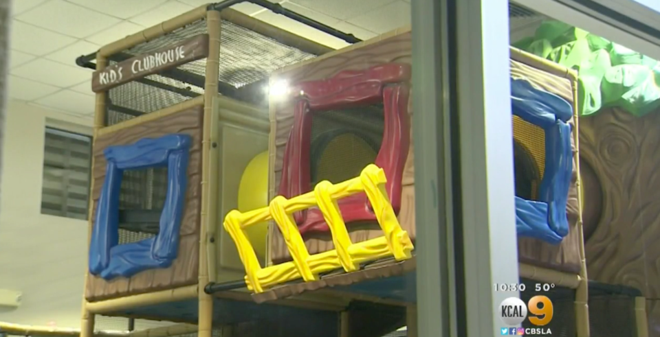 The teens were kicked out of the children’s playground at a McDonald’s restaurant in California. Source: KCAL 9