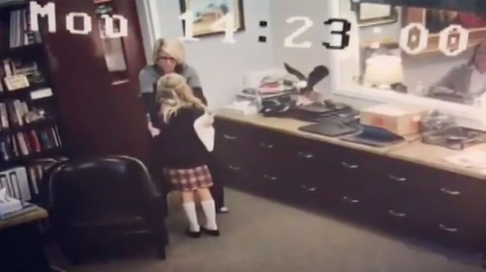 Tannah Butterfield was greeted by the school's office manager. Source: Storyful