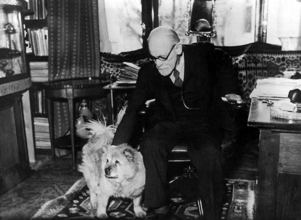 Sigmund Freud con su perro 