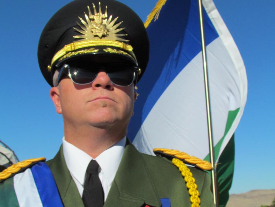 'President' Kevin Baugh of the micronation of Molossia.