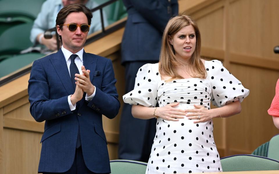 Edo Mapelli Mozzi and Princess Beatrice pictured at Wimbledon on July 8 - Karwai Tang/WireImage