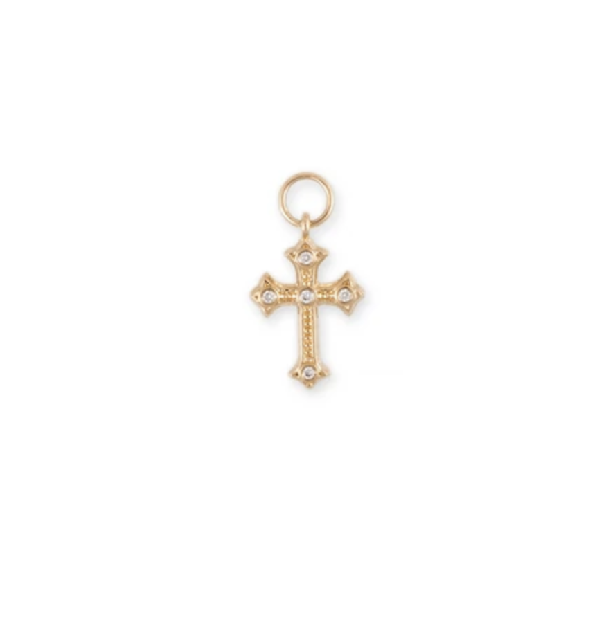 Diamond Gothic Cross Charm