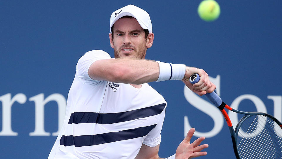 Andy Murray is pictured during his match against Germany's Alexander Zverev.