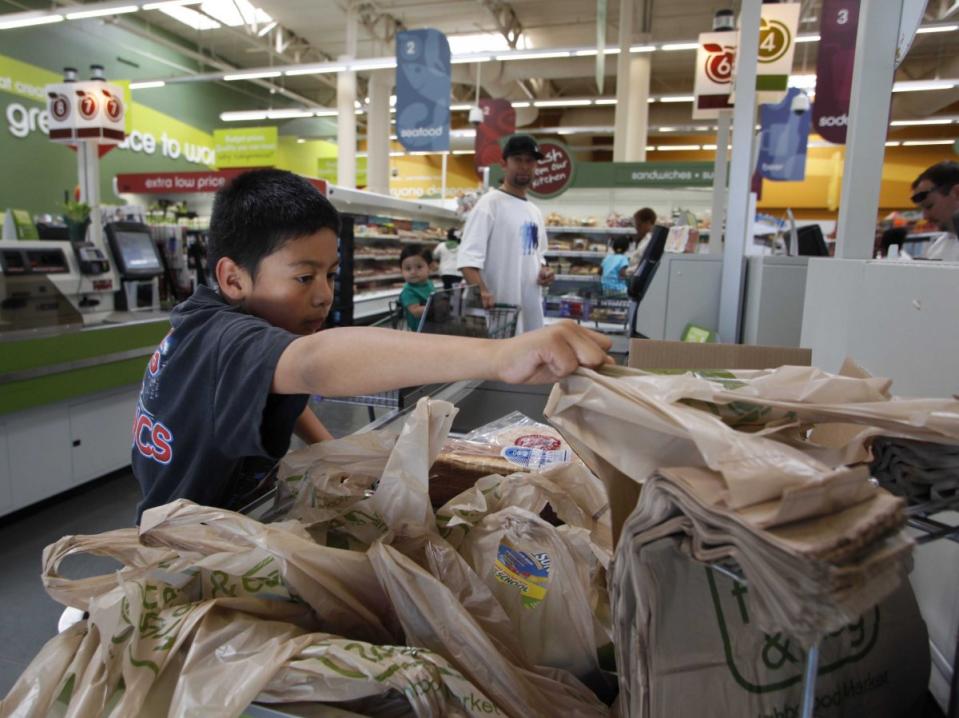 Grocery store bags Tesco