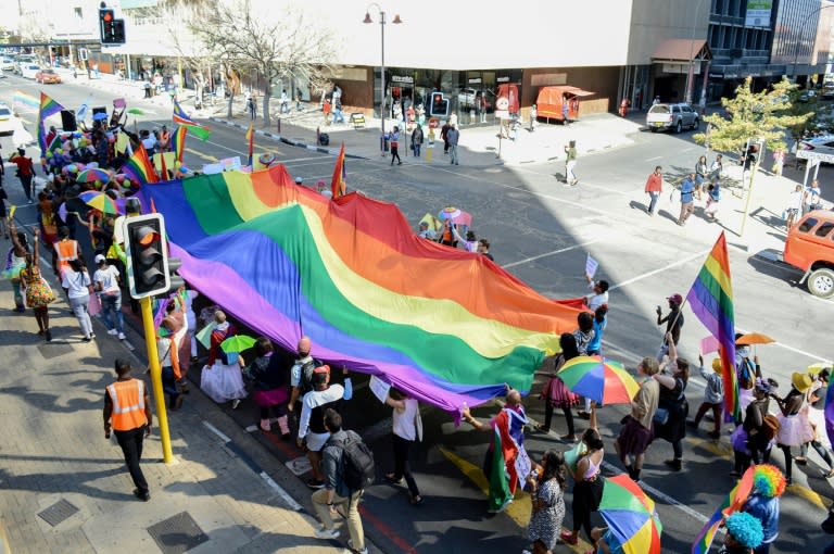 Parade pour les droits de LGBT+ à Windhoek, le 29 juillet 2017 en Namibie (Hildegard Titus)