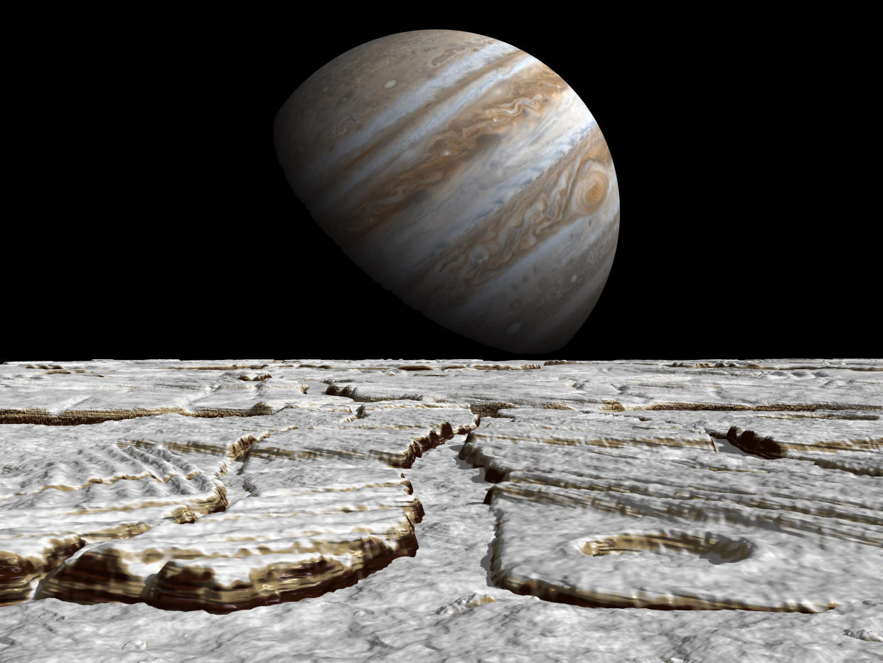 What lurks beneath the surface of Europa? (Getty)