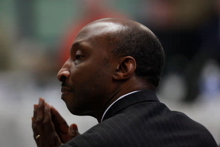 FILE PHOTO: Penn State university chair of the school's Investigation committee Kenneth C. Frazier attends a meeting at the school's Worthington Scranton campus in Dunmore, Pennsylvania July 13, 2012. REUTERS/Eric Thayer