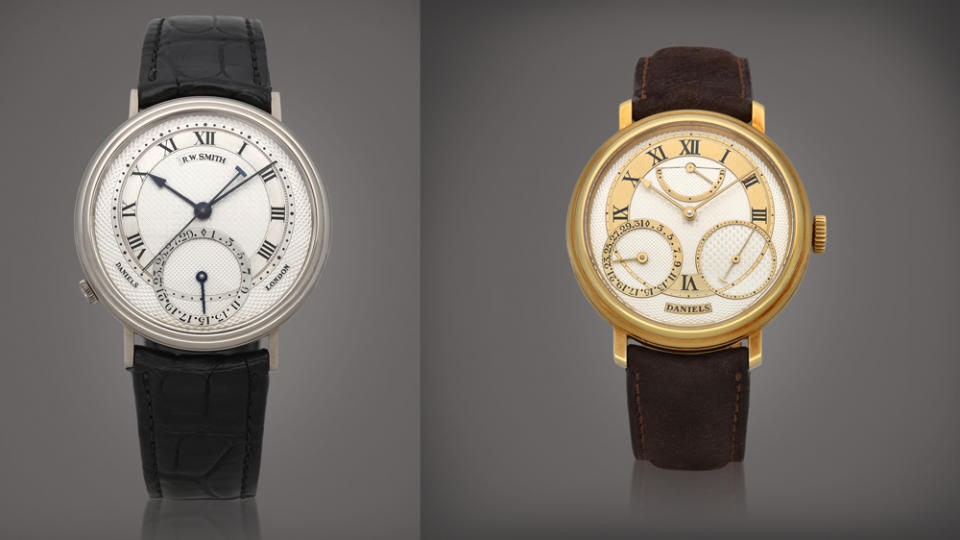 Roger Smith's Own Millennium Watch Co-Signed by George Daniels; George Daniels First Co-Axial Anniversary Watch