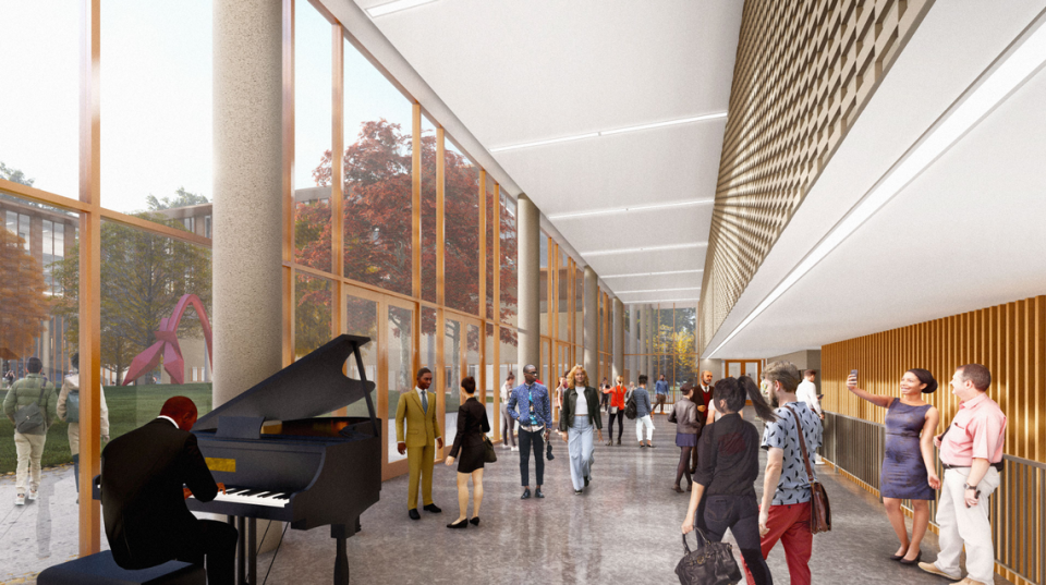 Carefully planned acoustics will allow this space to double as a concert hall.