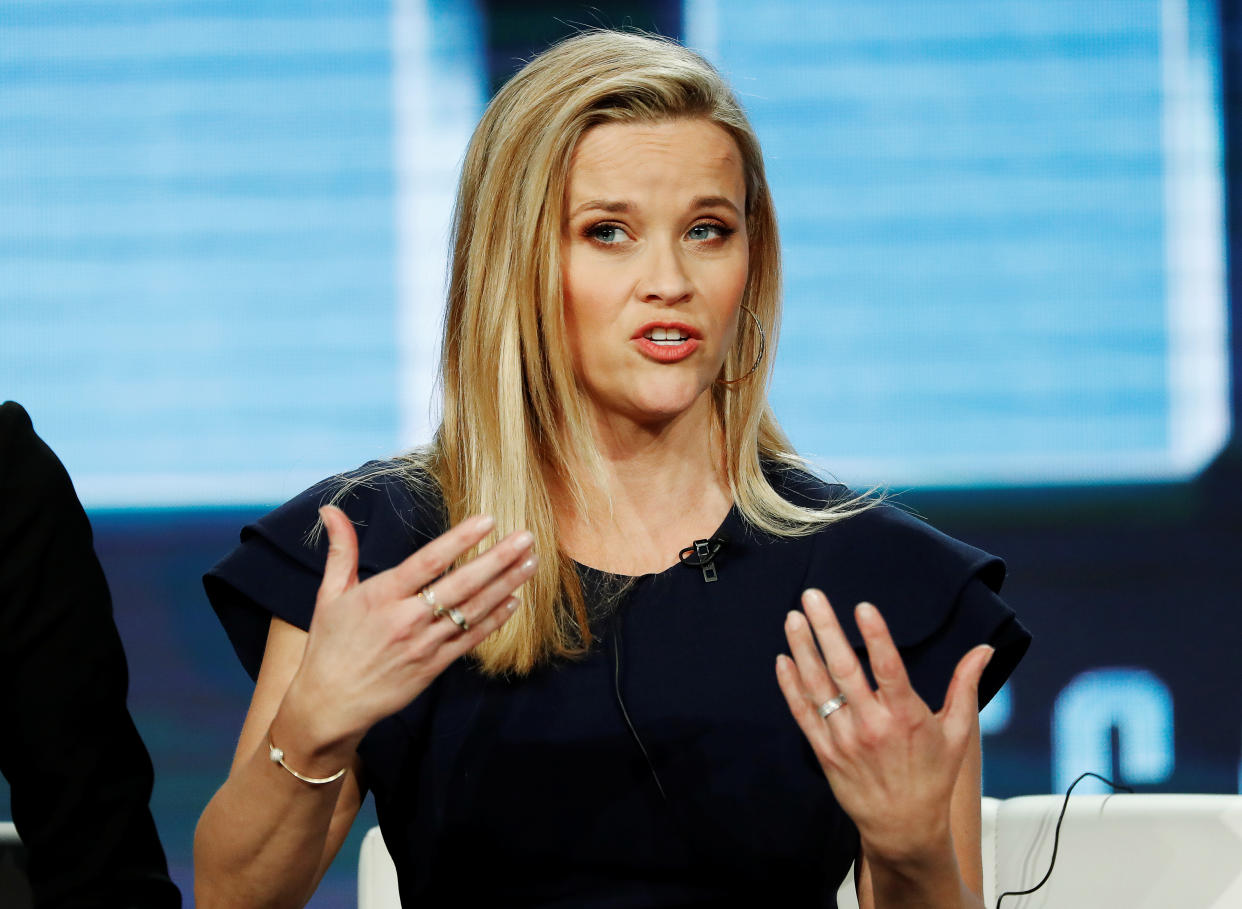 Cast member Reese Witherspoon attends a panel for the second season of the HBO series "Big Little Lies", during the Television Critics Association (TCA) Winter Press Tour in Pasadena, California, U.S., February 8, 2019.    REUTERS/Mario Anzuoni