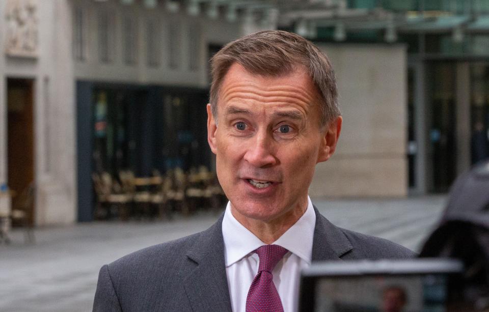 state pension London, England, UK. 16th Mar, 2023. Chancellor of the Exchequer JEREMY HUNT is seen outside BBC as he appears in breakfast shows after revealing his full budget in House of Commons. (Credit Image: © Tayfun Salci/ZUMA Press Wire) EDITORIAL USAGE ONLY! Not for Commercial USAGE! Credit: ZUMA Press, Inc./Alamy Live News