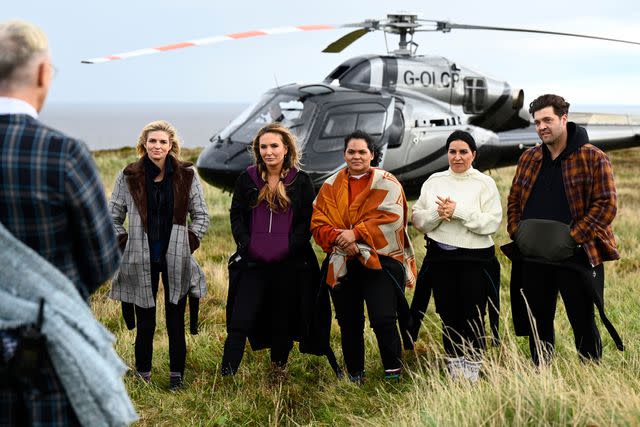 <p>Euan Cherry/Peacock</p> Trishelle Cannatella, Kate Chastain, Sandra Diaz-Twine, Mercedes 'MJ' Javid, and Chris 'CT' Tamburello on the finale of 'The Traitors'