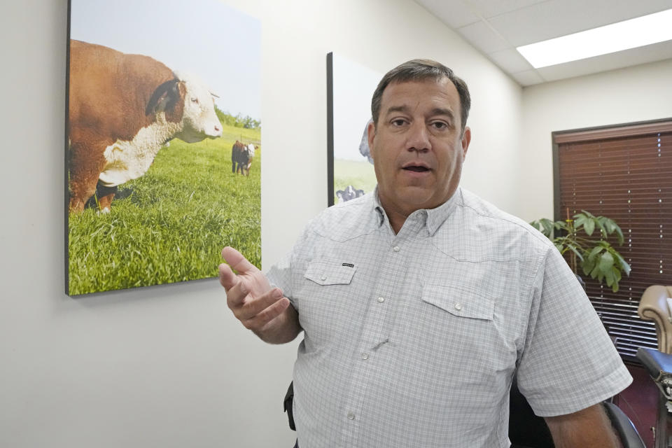 Andy Berry, executive vice president of the Mississippi Cattlemen's Association and Mississippi Beef Council, is photographed, Wednesday, Oct. 25, 2023, in Jackson, Miss. Berry, a Republican, is unopposed as he runs for an open seat in the Mississippi Senate in the Nov. 7, general election. (AP Photo/Rogelio V. Solis)