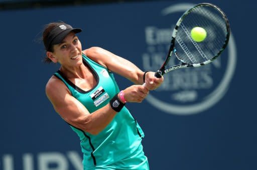 Chanelle Scheepers during her Mercury Insurance Open match against Varvara Lepchenko on July 18. Scheepers, whose WTA win last year in Guangzhou was the first for a South African in eight years, lost her opener 6-2, 6-1 to Magdelena Rybarikova at the Washington Open