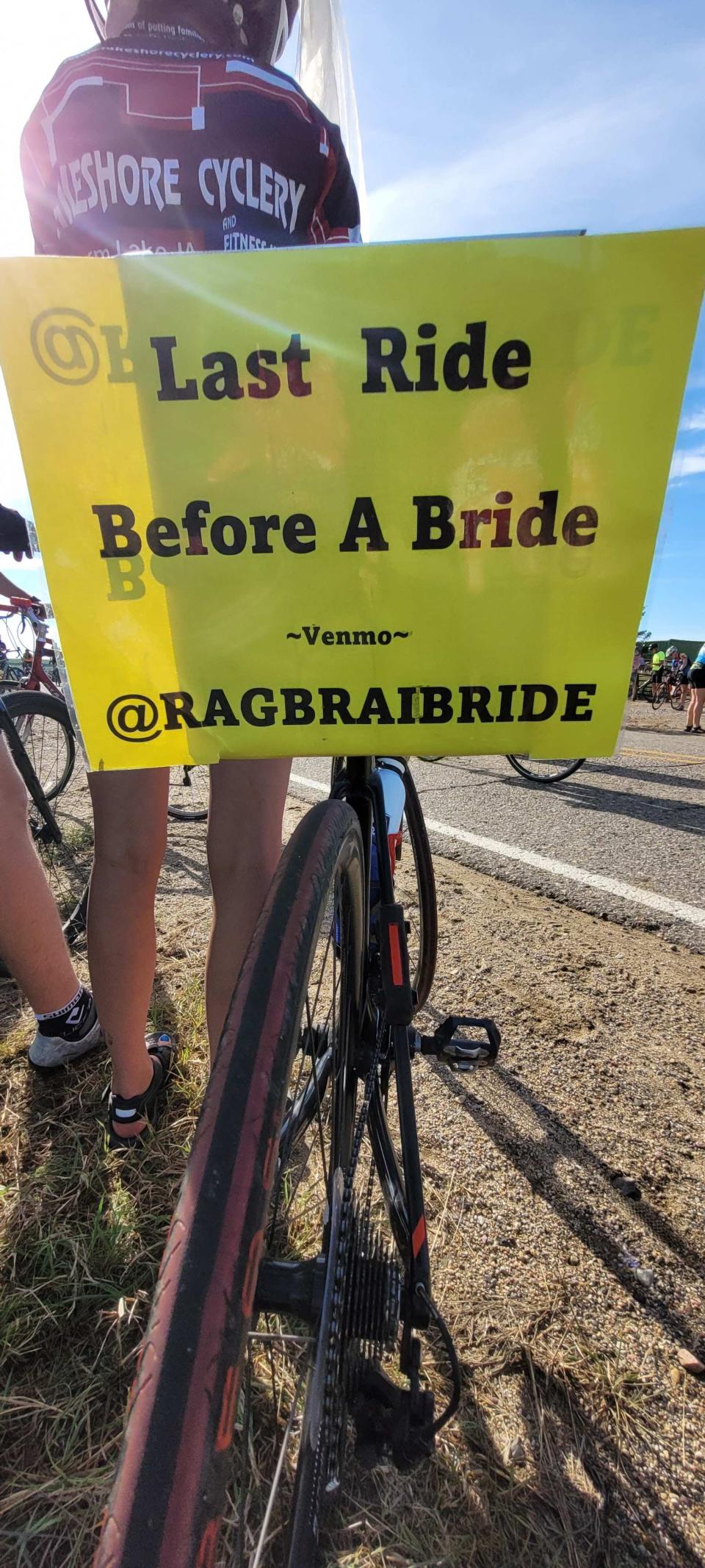 Cara Mack and Riley Godfredson, both 25, of Storm Lake, are raising money for their wedding on RAGBRAI.