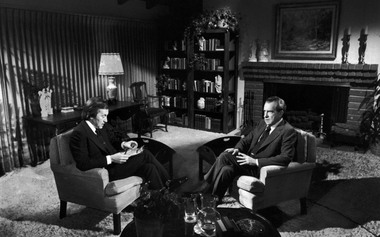 David Frost interviewing Richard Nixon  - Getty