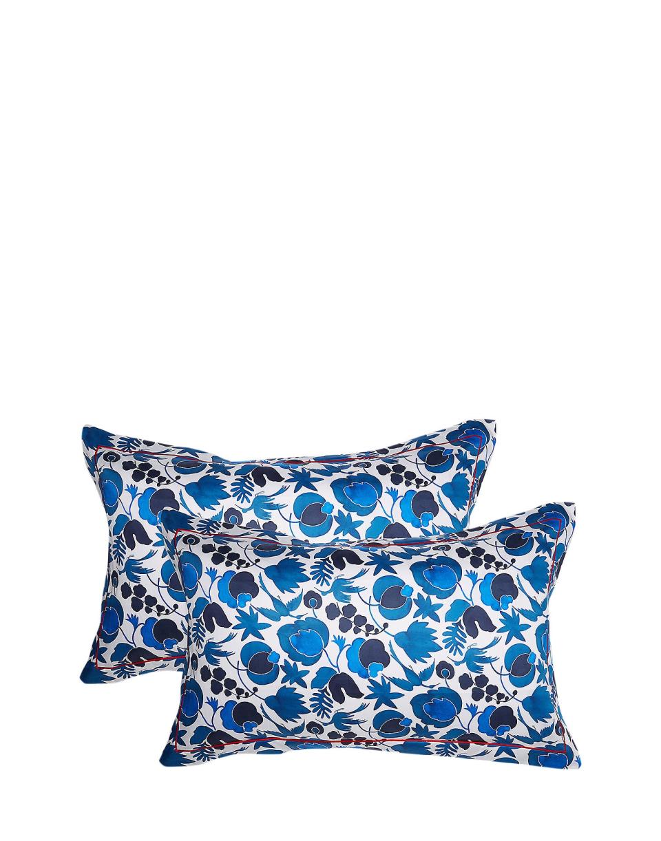 Wildbird Blue Pillowcase Set; $160. Ladoublej.com