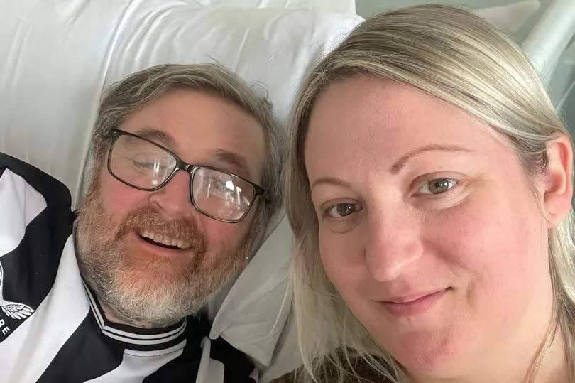 Craig Browell pictured with his wife Angela in hospital