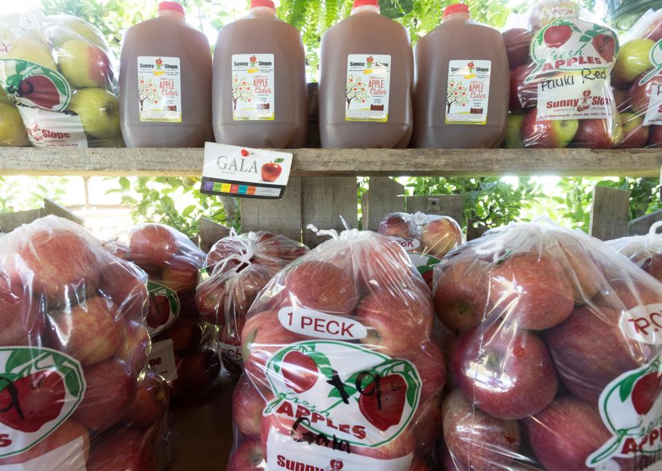 Some of the apples and cider at Sunny Slope Orchards in Tuscarawas Township.