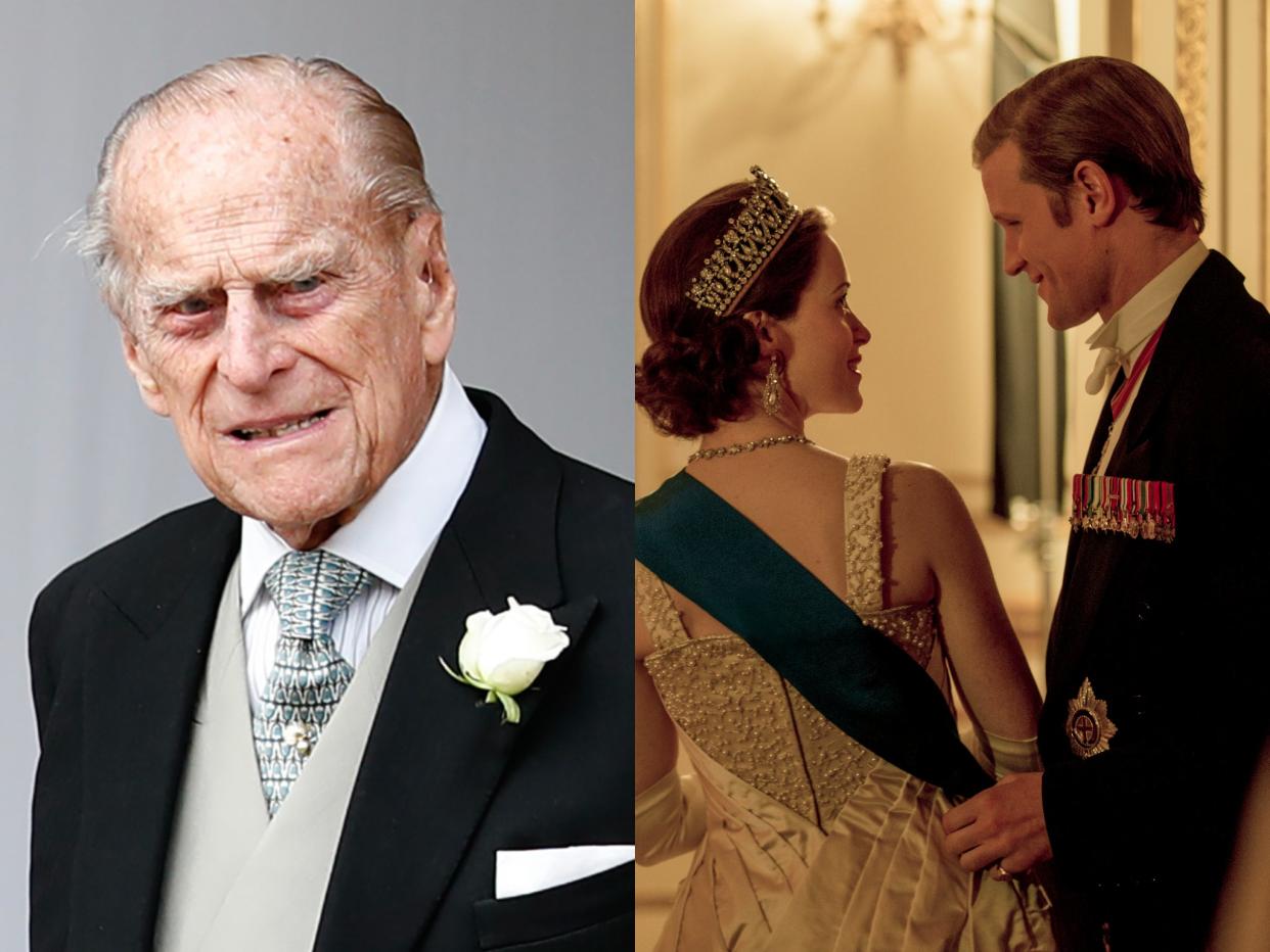 Prince Philip and Claire Foy and Matt Smith in ‘The Crown' (Netflix/Getty)