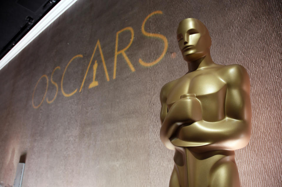 FILE - This Feb. 8, 2016 file photo shows a giant Oscar statuette at the 88th Academy Awards Nominees Luncheon in Beverly Hills, Calif. Nominees for the 89th Academy Awards will be announced on Tuesday, Jan. 24, 2017. (Photo by Danny Moloshok/Invision/AP, File)