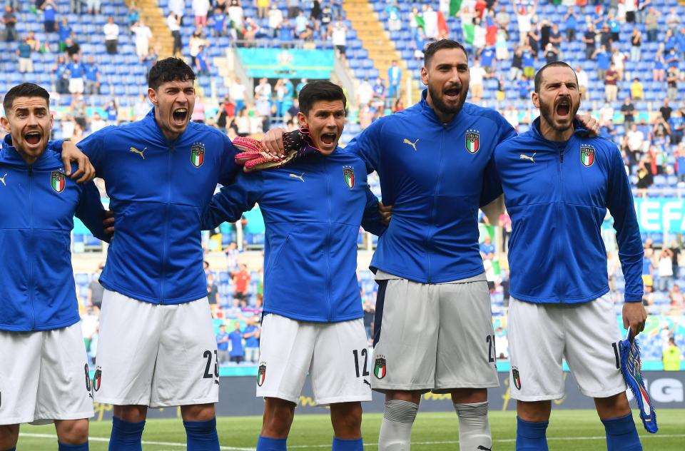 Italy’s games in Rome have been cultural events, their emotive rendition of the national anthem  worth tuning in for alone  (Getty)