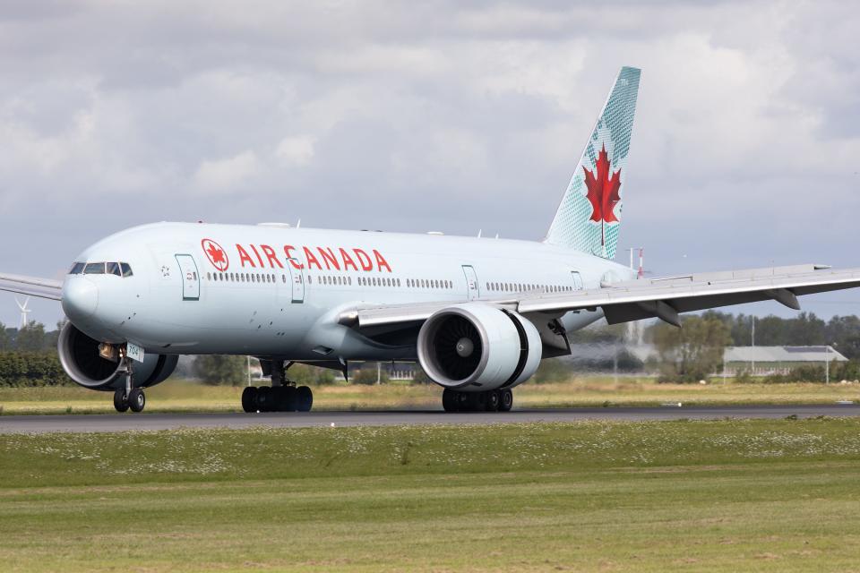 An Air Canada Boeing 777 at Amsterdam Schiphol Airport on Tuesday 8th of August 2023.