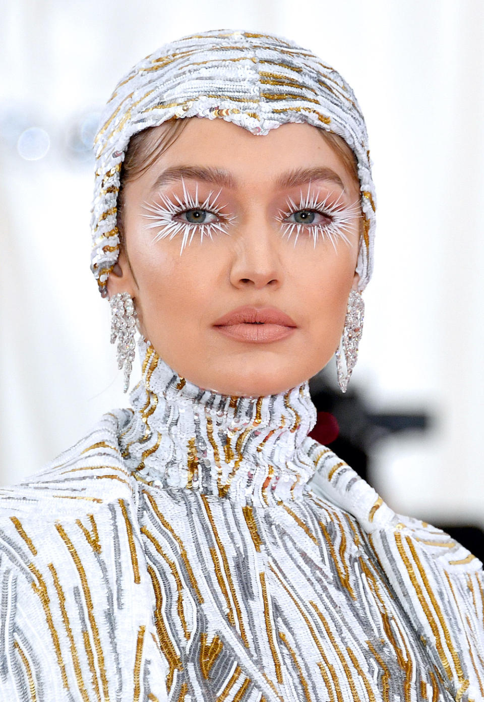 Gigi Hadid's standout white lashes