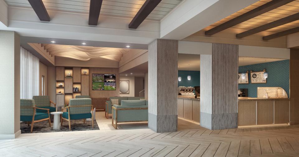 Dunes Manor Hotel reopened May 26, 2023, as Hilton Garden Inn Ocean City Oceanfront at 2800 Baltimore Avenue in Ocean City, Maryland.